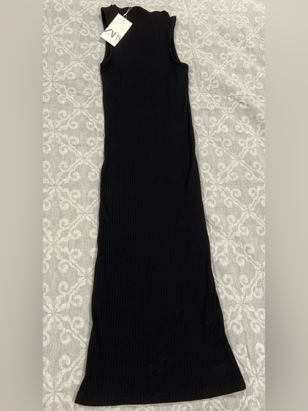 Zara Black Ribbed Maxi Dress - Sleek Tank Style